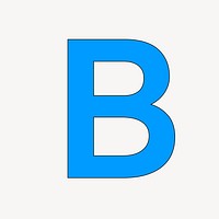 Letter B in blue font illustration