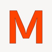 Letter M in orange font illustration
