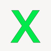 Letter X in green font illustration