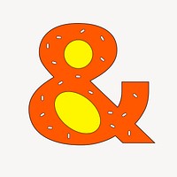 Orange ampersand sign illustration