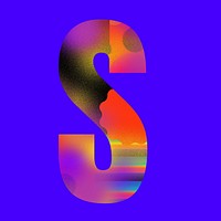 Letter S funky abstract bold font illustration