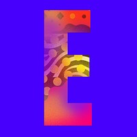 Letter E funky abstract bold font illustration