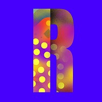 Letter R funky abstract bold font illustration