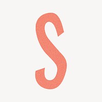 Letter s in orange distort font illustration