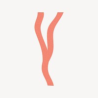 Letter Y in orange distort font illustration