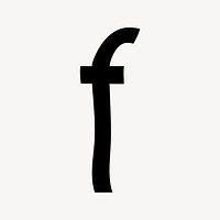 Letter f in black distort font illustration