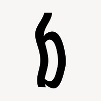 Letter b in black distort font illustration