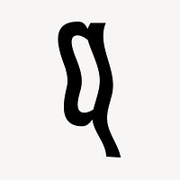 Letter q in black distort font illustration