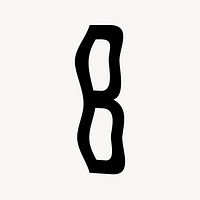 Letter B in black distort font illustration