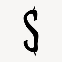 Dollar in black distort sign illustration