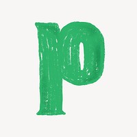 Letter p crayon font illustration