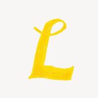 Letter L crayon font illustration