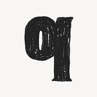 Letter q crayon font illustration