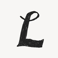 Letter L crayon font illustration