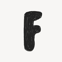 Letter F crayon font illustration