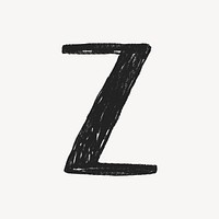 Letter Z crayon font illustration