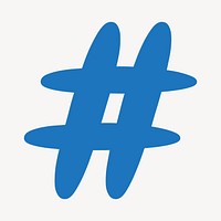 Blue hashtag sign illustration