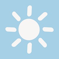 Sun icon in white shape illustration