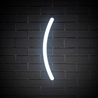 Parentheses sign in white neon illustration