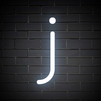 Letter j in white alphabet illustration