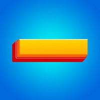 Hyphen sign, 3D gradient yellow layer illustration