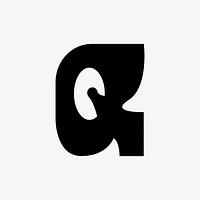 Letter Q in retro psychedelic alphabet illustration