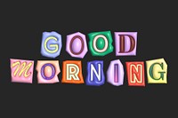 Good morning word in colorful 3D alphabets illustration