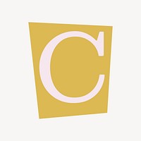 Letter C in papercut alphabet illustration