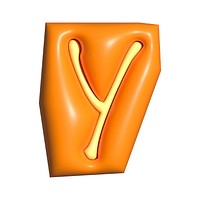 Letter Y in 3D alphabets illustration