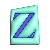 Letter Z in 3D alphabets illustration