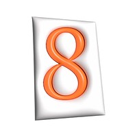 Number 8 in  3D alphabets illustration
