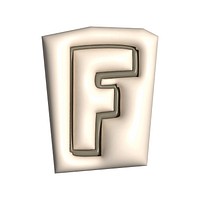 Letter F in 3D alphabets illustration