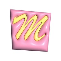 Letter M in 3D alphabets illustration