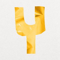 Letter Y in yellow plastic texture alphabet illustration