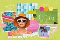 Colorful Summer vacation mood board  collage