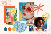 Colorful tropical vibes mood board  collage