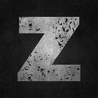 Letter z, gray grunge font illustration