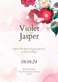 Floral aesthetic wedding invitation template