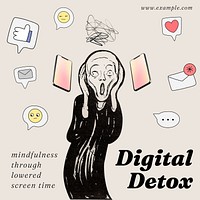 Digital detox Instagram post template