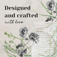 Short quote instagram post template, vintage botanical design