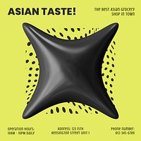 Asian restaurant Instagram ad template  colorful design