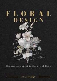 Vintage flowers poster template