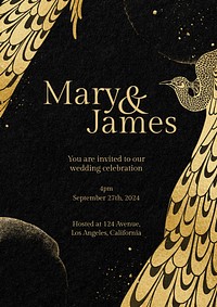 Gold invitation card template