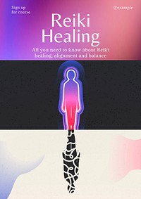 Reiki healing   poster template