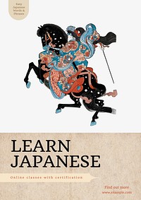 Learn Japanese poster template   & design