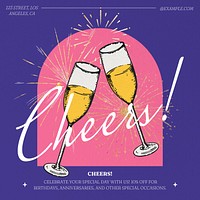 Cheers restaurant promotion Instagram post template  