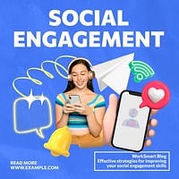 Social engagement Instagram post template