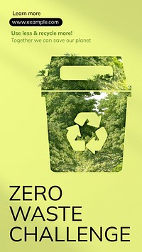 Zero waste challenge Instagram story template