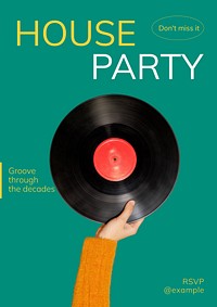 House party invitation poster template