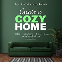 Cozy home Instagram post template  